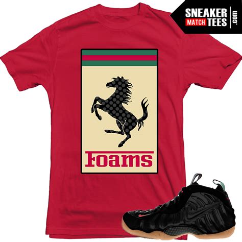 green red gucci foamposits|nike foamposite Gucci shirts.